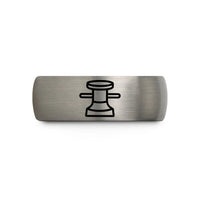 personalized presents for lovers – black & gray tungsten capstan wedding band