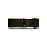 romantic presents for her – black & silver tungsten illinois wedding band