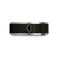 romantic presents for her – black & silver tungsten illinois wedding band