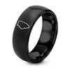 Illinois – Tungsten Wedding Band, 8 mm, Black Comfort-Fit Unisex