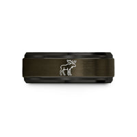 unique couples present ideas – gunmetal & black tungsten moose wedding band