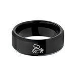 unique tungsten rings – black tungsten sprint car wedding band