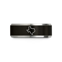tungsten rings for couples – black & grey tungsten texas state wedding band