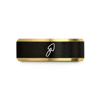 matching rings for lovers – black & gold tungsten trowel wedding band