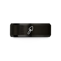matching rings for lovers – black tungsten trowel wedding band