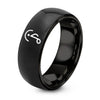 Fermata Quarter – Tungsten Wedding Band, 8 mm, Black Comfort-Fit Unisex