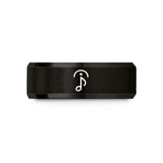 gifts for close friends – black tungsten fermata quarter wedding band