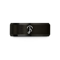 gifts for close friends – black tungsten fermata quarter wedding band