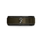 unique friend gift ideas – gunmetal & black tungsten fermata quarter wedding band