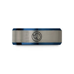 gifts for close friend – blue & gray tungsten southern hemisphere wedding band