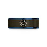 presents for dear mate – gunmetal & blue tungsten southern hemisphere wedding band
