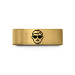 custom rings for besties – gold tungsten sunglasses face wink wedding band
