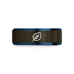 custom love bands online – gunmetal & blue tungsten biodegradable leaf wedding band
