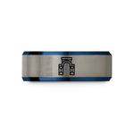 special gifts for him – blue & silver tungsten gate sign wedding band