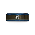 romantic presents for two – gunmetal & blue tungsten gate sign wedding band