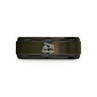 women tungsten bands gift – gunmetal & black tungsten ladder truck wedding band