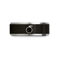 romantic gift for partners – black & grey tungsten orange wedding band