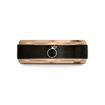 romantic gift for partners – black & rose gold tungsten orange wedding band