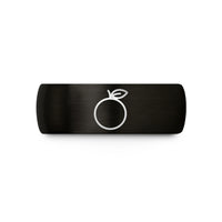 romantic gift for partners – black tungsten orange wedding band