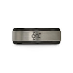 romantic gifts for couples – black & gray tungsten adrenaline epinephrine molecule wedding band
