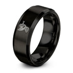 tungsten rings for women – black tungsten archangel gabriel trumpet ring