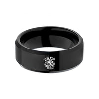 custom rings for love – black tungsten celtic dragon knot wedding band