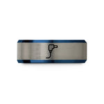 romantic gifts for her – blue & gray tungsten dc plug wedding band