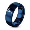 DC Plug – Tungsten Wedding Band, 8 mm, Blue Comfort-Fit Unisex