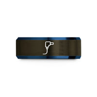 best gifts for couples – gunmetal & blue tungsten dc plug wedding band