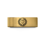 women’s rose gold ring – gold tungsten eucalyptus wreath heart wedding band