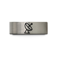 comfort fit wedding band – grey tungsten satellite dish wedding band