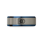 tungsten ring for men – blue & gray tungsten bow pins wedding band