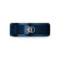 engaged wedding ring band – blue tungsten bow pins wedding band