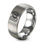 Valentines Day Gift for Her – gray tungsten bow pins ring