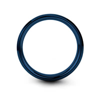 tungsten ring for men – bow pins engraving on gunmetal & blue tungsten wedding band