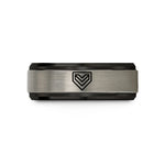 best presents for wife – black & grey tungsten chevron caution stripes wedding band