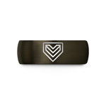 elegant rings for her – gunmetal & black tungsten chevron caution stripes wedding band
