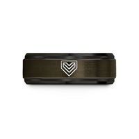 special present ideas her – gunmetal & black tungsten chevron caution stripes wedding band