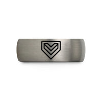 special present ideas her – gunmetal & silver tungsten chevron caution stripes wedding band