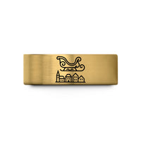 romantic presents for her – gold tungsten flying sleigh wedding band