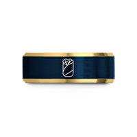 best anniversary present ideas – gold & blue tungsten generic wrap wedding band