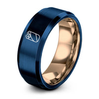 rose gold & blue tungsten generic wrap ring