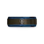 engraved rings for him – gunmetal & blue tungsten double slit apparatus wedding band