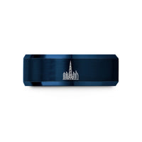 presents tailored for him – blue tungsten dubai skyline wedding band