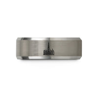 unique presents for men – silver tungsten dubai skyline wedding band