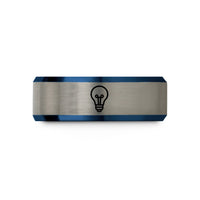 romantic presents for guys – blue & gray tungsten light bulb wedding band