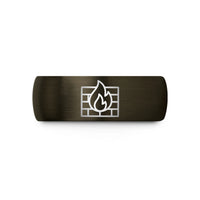 customized rings for men – gunmetal & black tungsten firewall wedding band