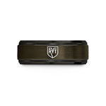custom engraving wedding – gunmetal & black tungsten rvt badge wedding band