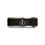 special presents for boyfriend – black & grey tungsten simple compass icon wedding band