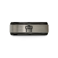 mother's day present ideas – black & silver tungsten barricade wedding band
